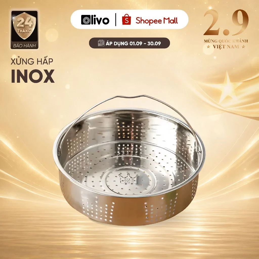 Xửng hấp, ngăn hấp dùng cho các loại nồi nấu, hấp trong nhà bếp, chất liệu: thép không gỉ, đường kính: 21*9.5cm