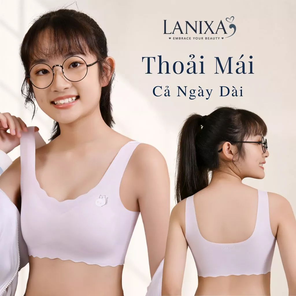 Áo lót nữ học sinh chất su không đường may mềm mịn thoáng mát, Áo lá bra nữ đệm mút mỏng  A741
