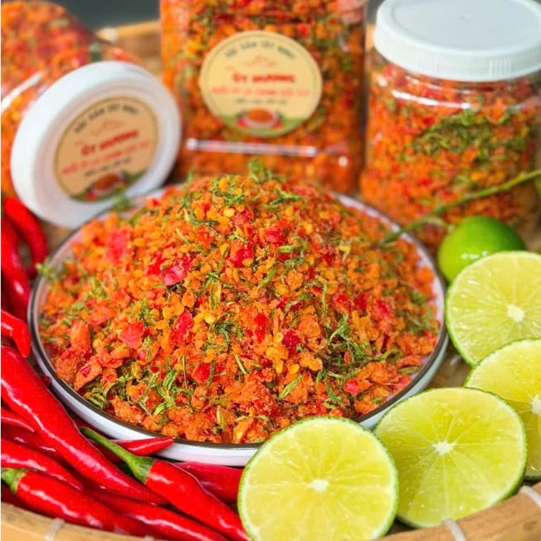Muối ỚT LÁ CHANH GIÃ TAY SIÊU CAY CẤP ĐỘ - (Chay ) - Đặc Sản Tây Ninh ( 002)