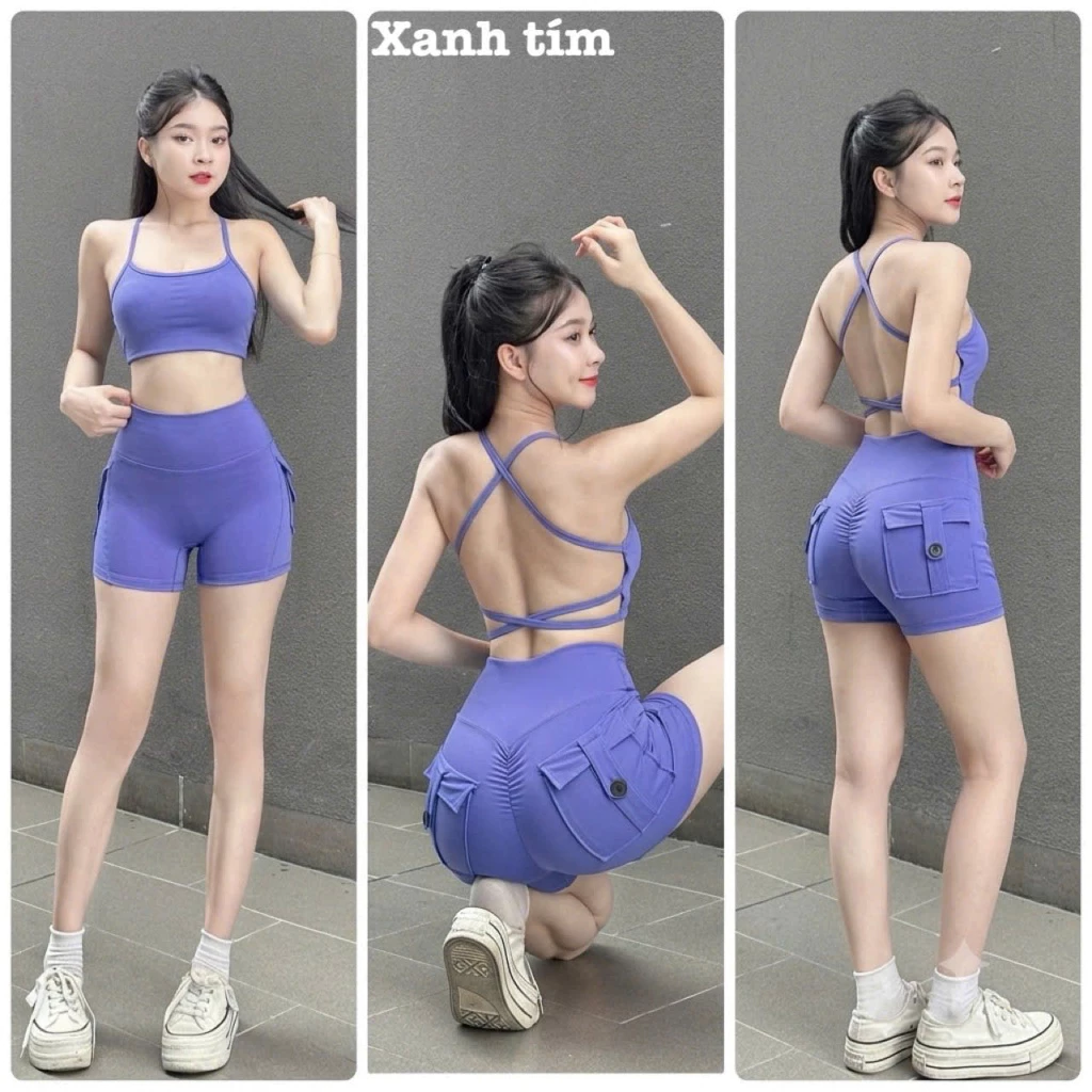 Set Đùi Tập Gym, Aerobic Nữ Túi Hộp Dây Lưng Hot Hit
