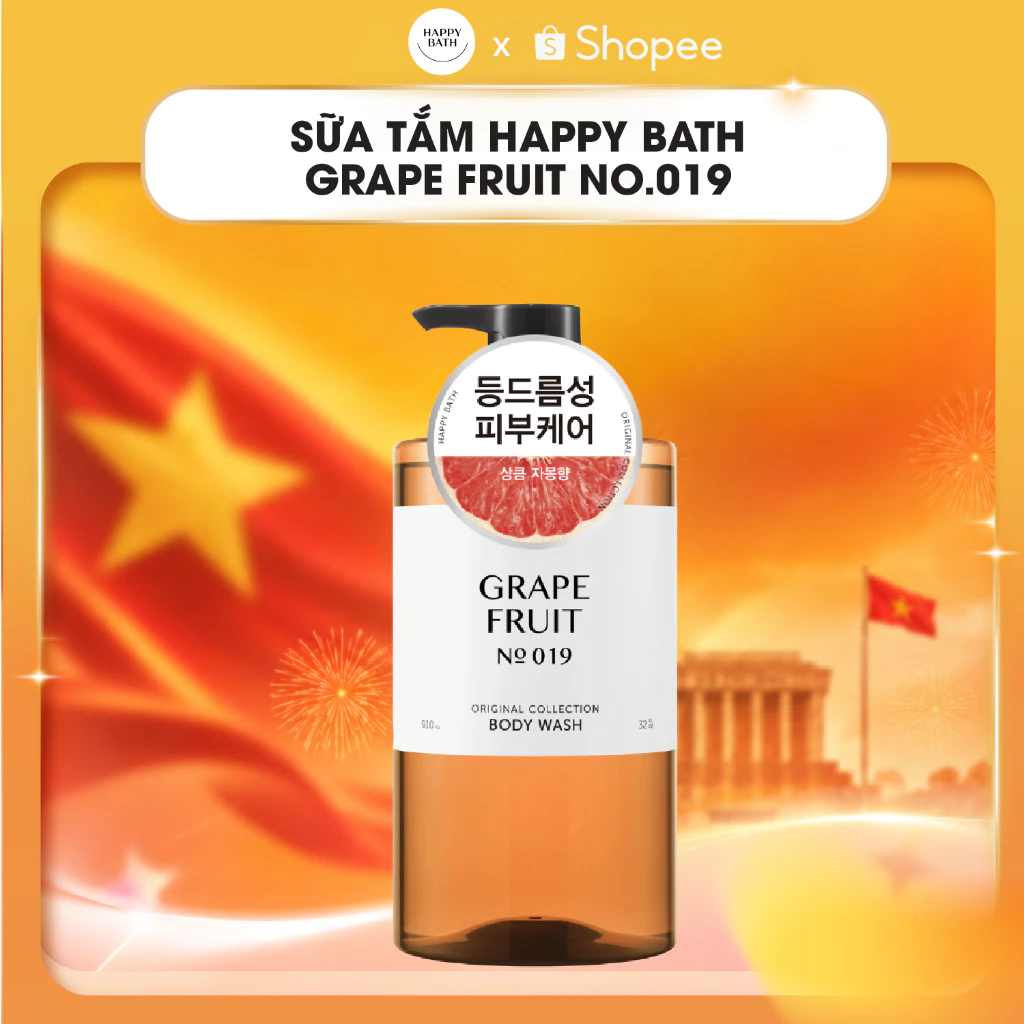 [No.019] Sữa Tắm Happy Bath 910gr Chính Hãng Hàn Quốc Dưỡng Da Mịn Màng Hương Bưởi Thơm Thanh Mát