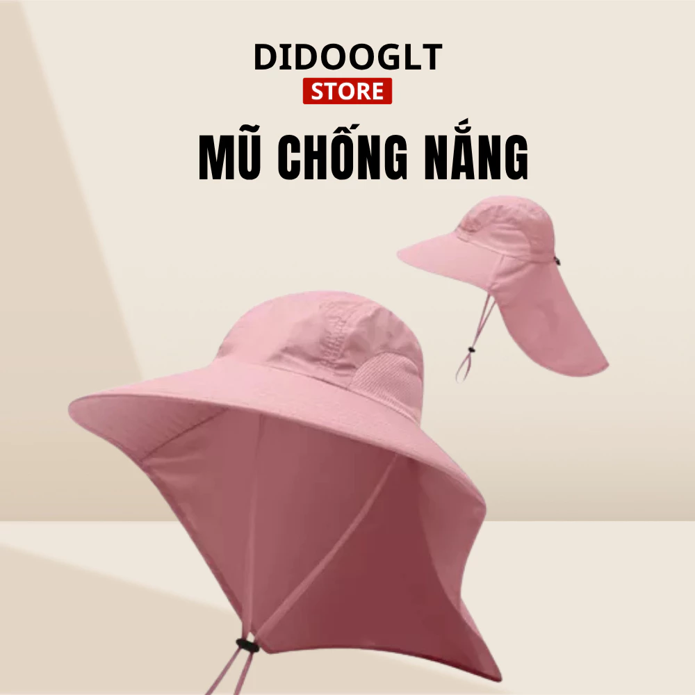 Mũ Trùm Đầu Nữ DIDOOGLT Mũ Chống Nắng Vành Rộng Vải Cotton Chống Tia UV