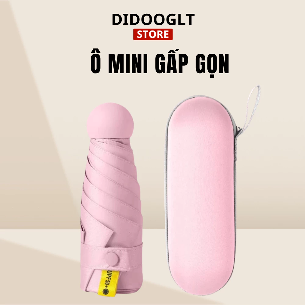 Ô cầm tay mini Didooglt ô gấp gọn cao cấp chống tia UV siêu nhẹ chống nắng bỏ túi tiện dụng