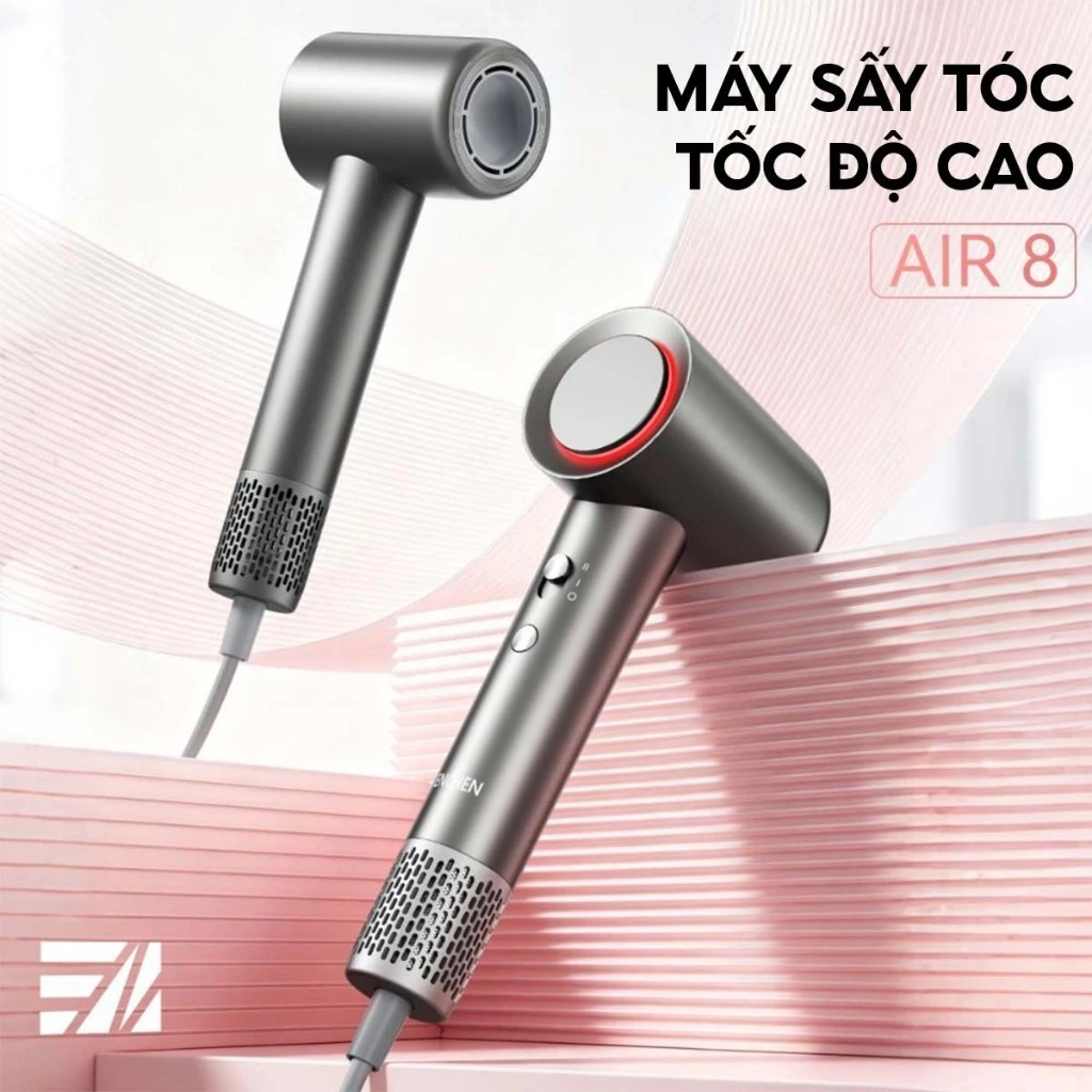 Máy sấy tóc tốc độ cao Enchen Air8 - 8 chế độ sấy linh hoạt 1500W - bảo vệ chăm sóc tóc - BH 12 tháng