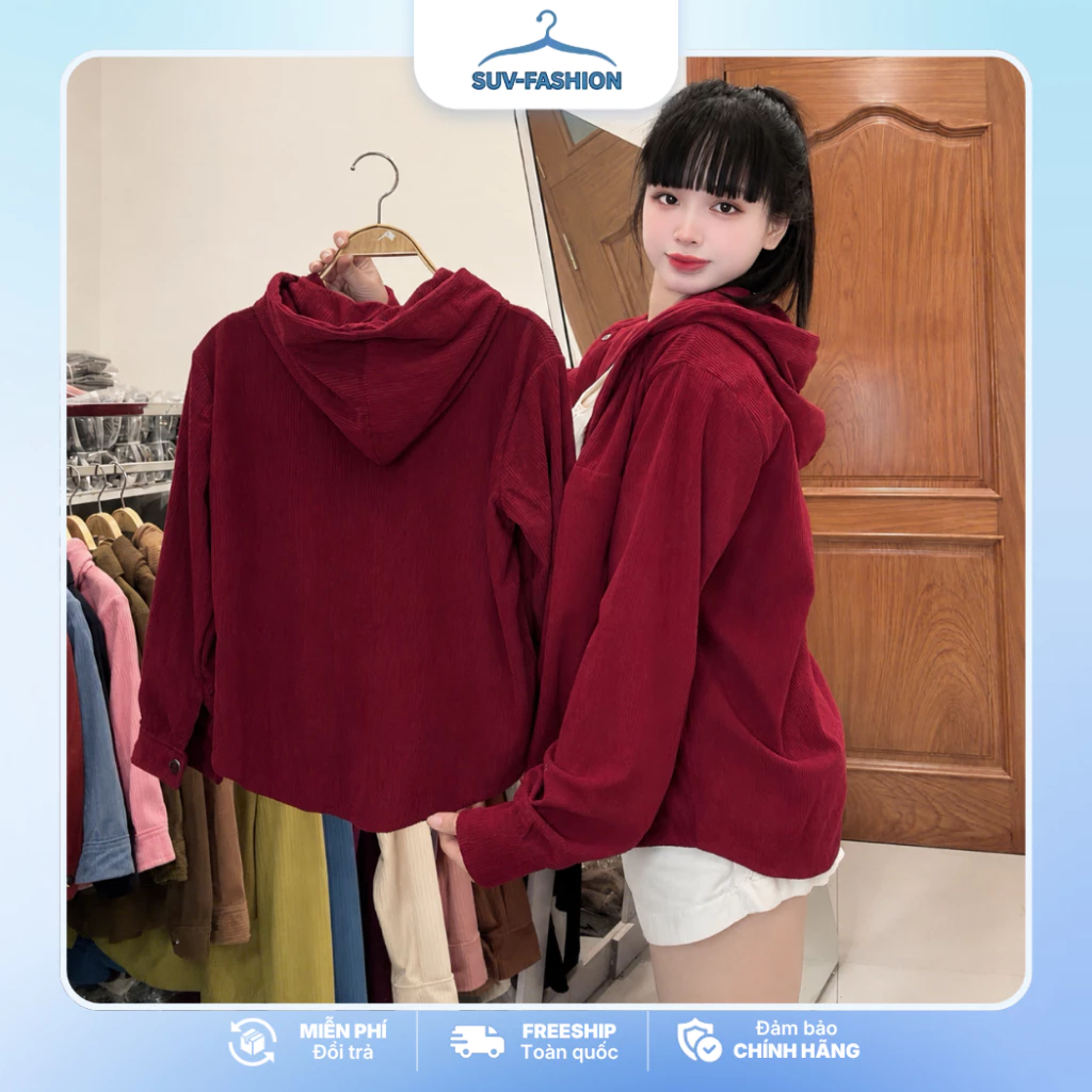 [Deal Mở Bán] 10-70kg Áo Khoác Sơ Mi Nhung Tăm, Chống Nắng Thời Trang Phong Cách Bộ Đôi cả Mẹ Và Bé
