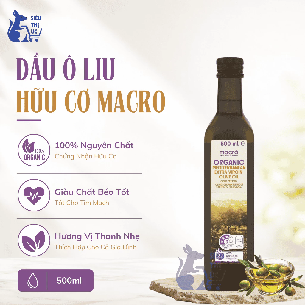 Dầu Ô Liu Nguyên Chất Macro 500ml