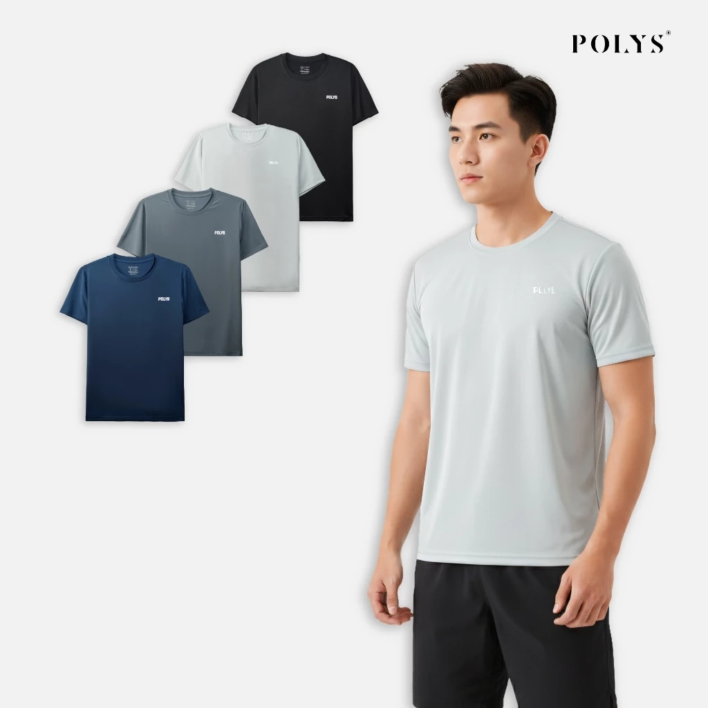 SALE HÈ Áo thun thể thao POLYS, vải thun lạnh thoáng khí giãn 4 chiều. Áo thun COOL EXTRA