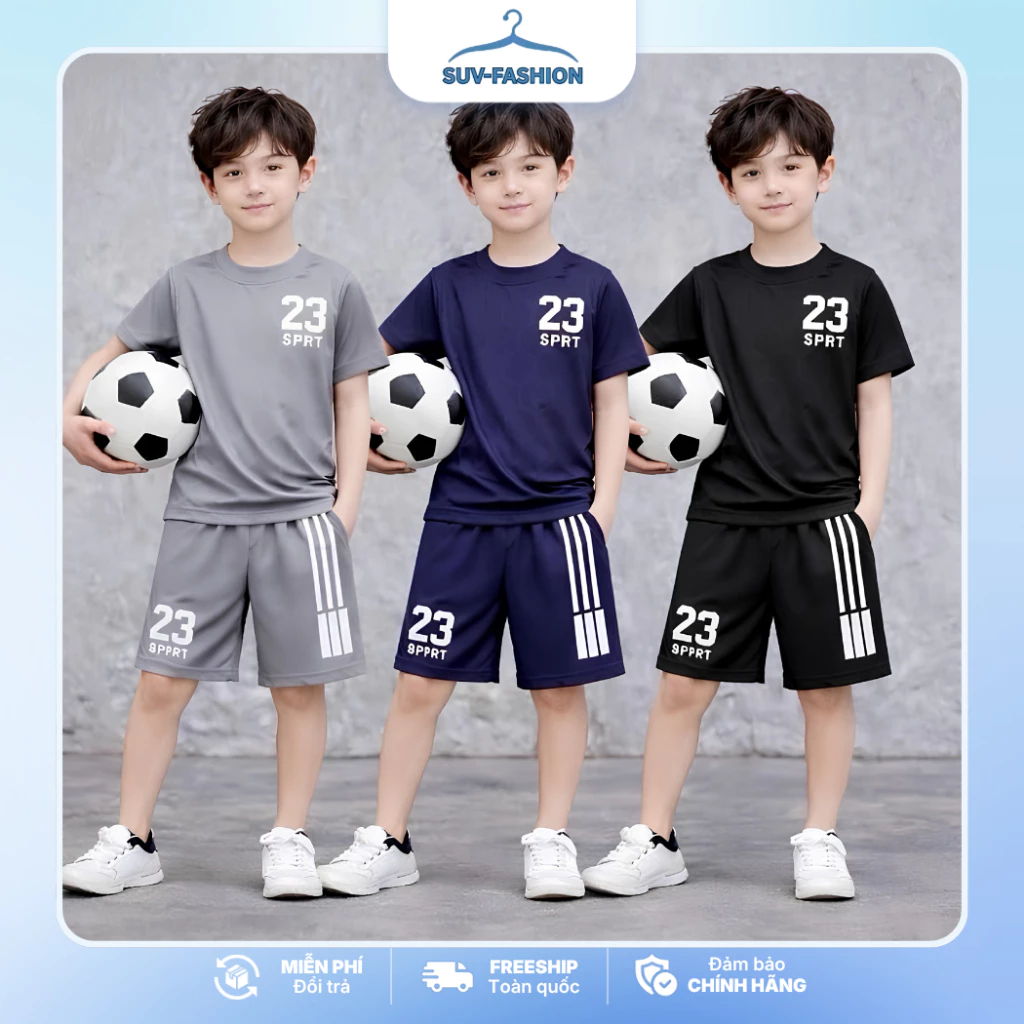 [15-43kg] Combo 2 Bộ Thể Thao Số 23 Cho Bé Chất Liệu Thun Lạnh Mềm Mịn Mát Năng Động Cá Tính Mùa Hè