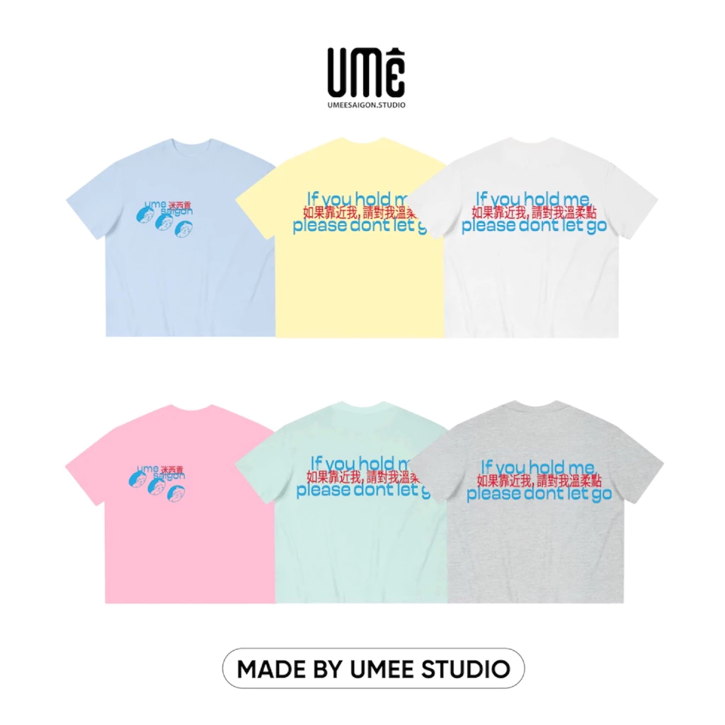 [MỚI] UMEESAIGON Áo Thun Form Boxy Tay Ngắn Cotton Cổ Tròn Nam Nữ Chữ " Mèo Tam Thể"
