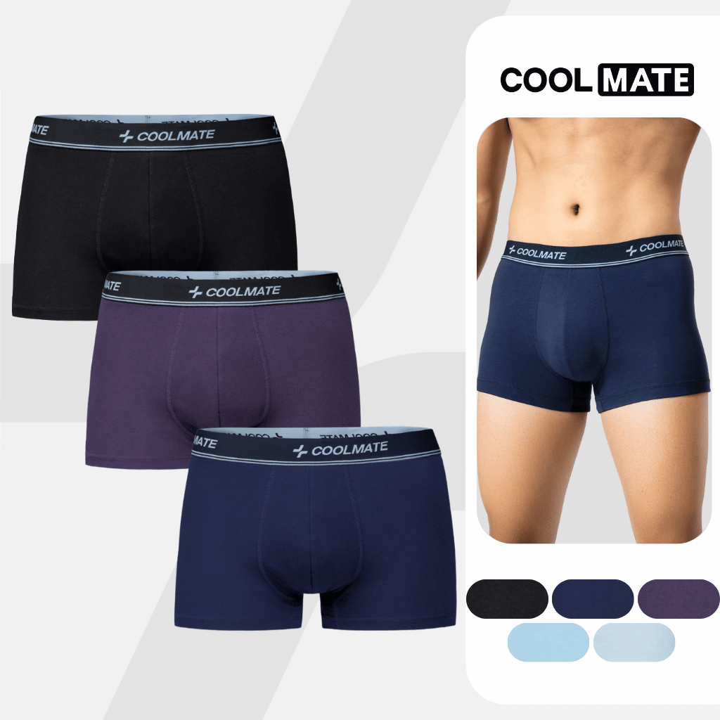 Combo Pack 3 Quần Lót Nam Cotton Compact mềm mại, co giãn, thoáng khí, nhanh…