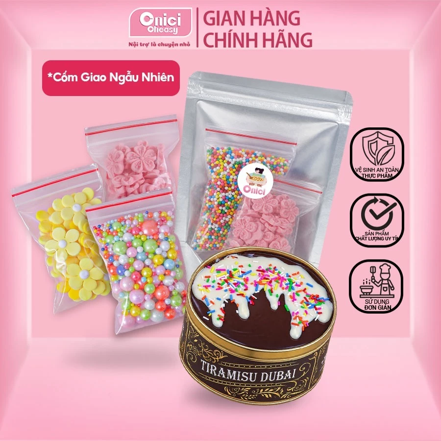 Topping cốm hoa trang trí socola, tiramisu ONICI siêu đẹp