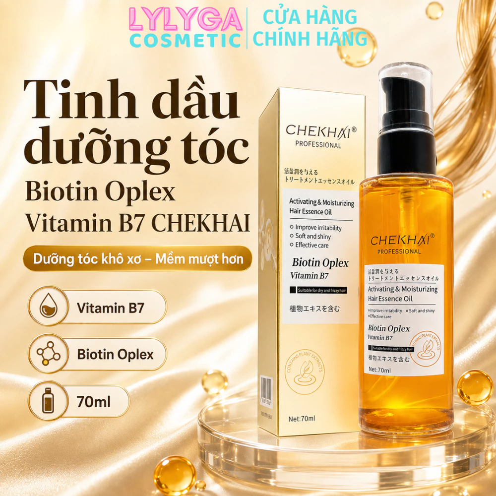 Tinh dầu dưỡng tóc Biotin Oplex Vitamin B7 CHEKHAI 70ml Serum phục hồi dưỡng tóc uốn, nhuộm, tóc hư tổn khô xơ TD11