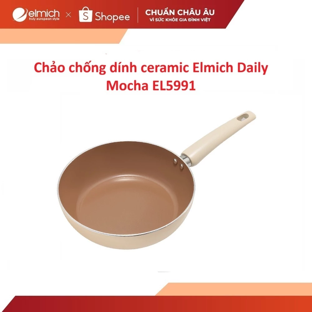Chảo chống dính ceramic Elmich Daily Mocha EL5991