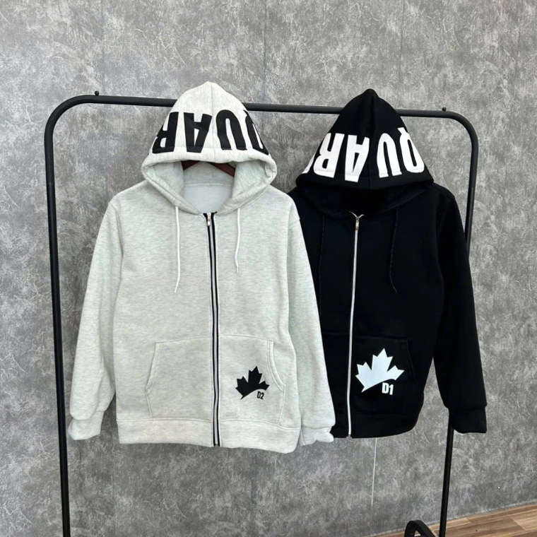 Áo nỉ hoodie kéo khoá IN HÌNH D2 LÁ PHONG, chất liệu nỉ cotton tàu, kiểu dáng trẻ trung năng động fom từ 40-76kg