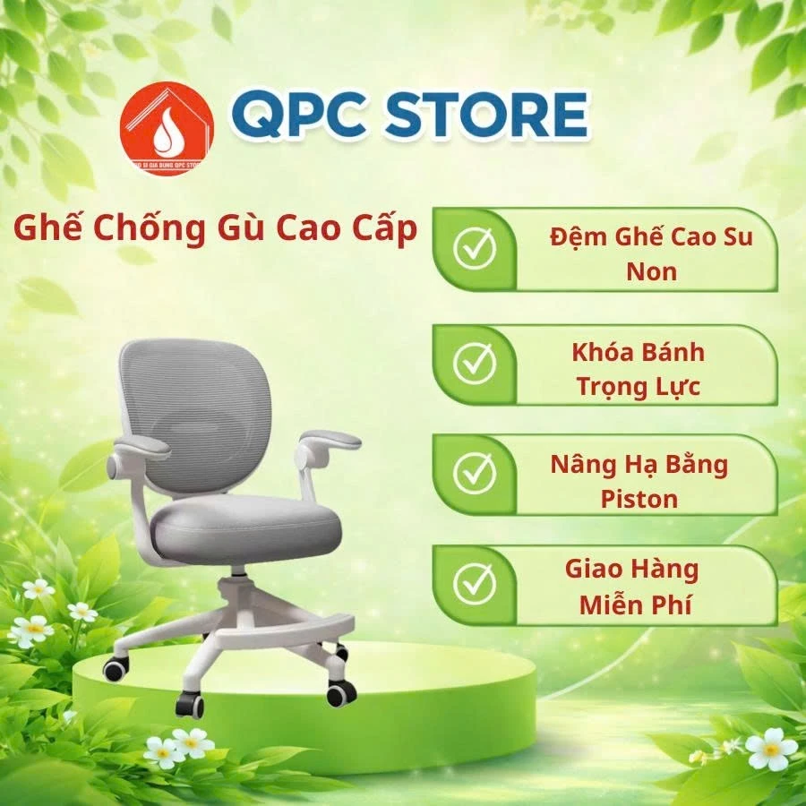 Ghế học sinh chống gù cho các bé, Đệm Cao Su Siêu Êm, tăng giảm chiều cao theo độ tuổi
