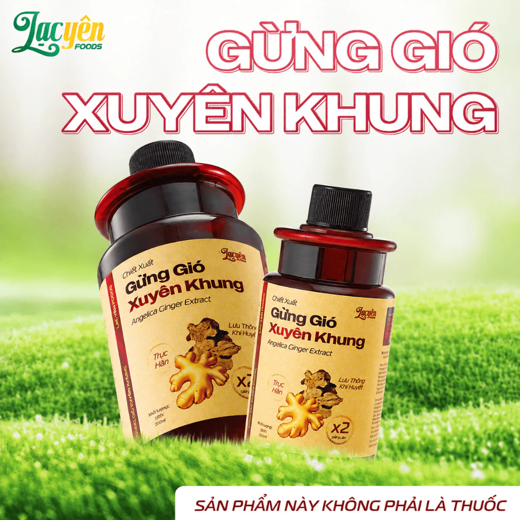 Cốt Gừng Xuyên Khung Khuynh Diệp Lạc Yên Foods - Dùng Pha Tắm, Giữ Ấm Cơ Thể, Xoa Tay Chân