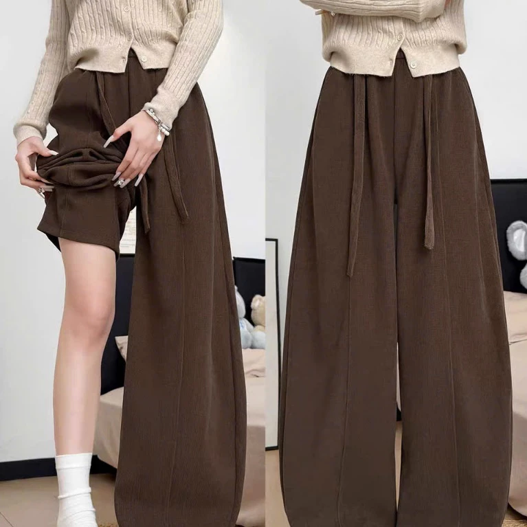 Quần ống rộng nữ dáng suông APT Unisex Chất liệu vải nhung tăm dày dặn kiểu dáng thoải mái năng động