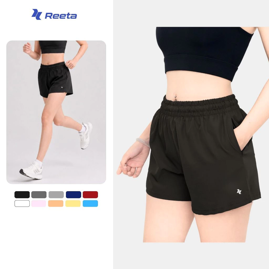 Quần short đùi thể thao nữ Reeta 2 lớp co giãn 4 chiều tập Gym - Yoga - chạy bộ - aerobic - A060