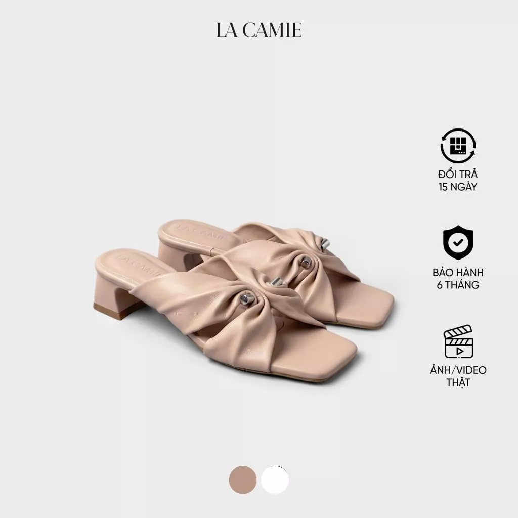 Dép cao gót được làm từ chất liệu DA MICROFIBER với thiết kế thanh lịch sang trọng thương hiệu La Camie  DC6LB0514