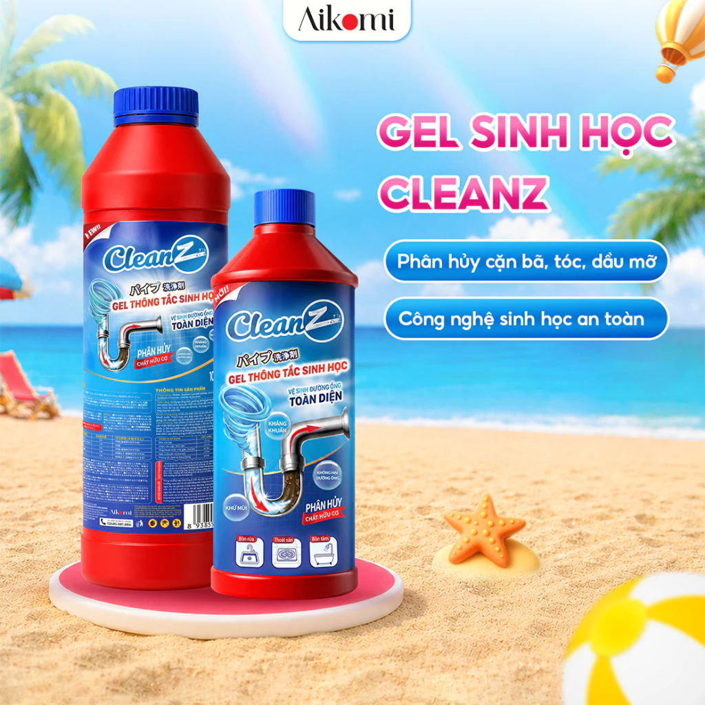 Chai sạch bồn rửa bát CleanZ - làm sạch đường ống, phòng tắc nghẽn, khử mùi hôi hiệu quả