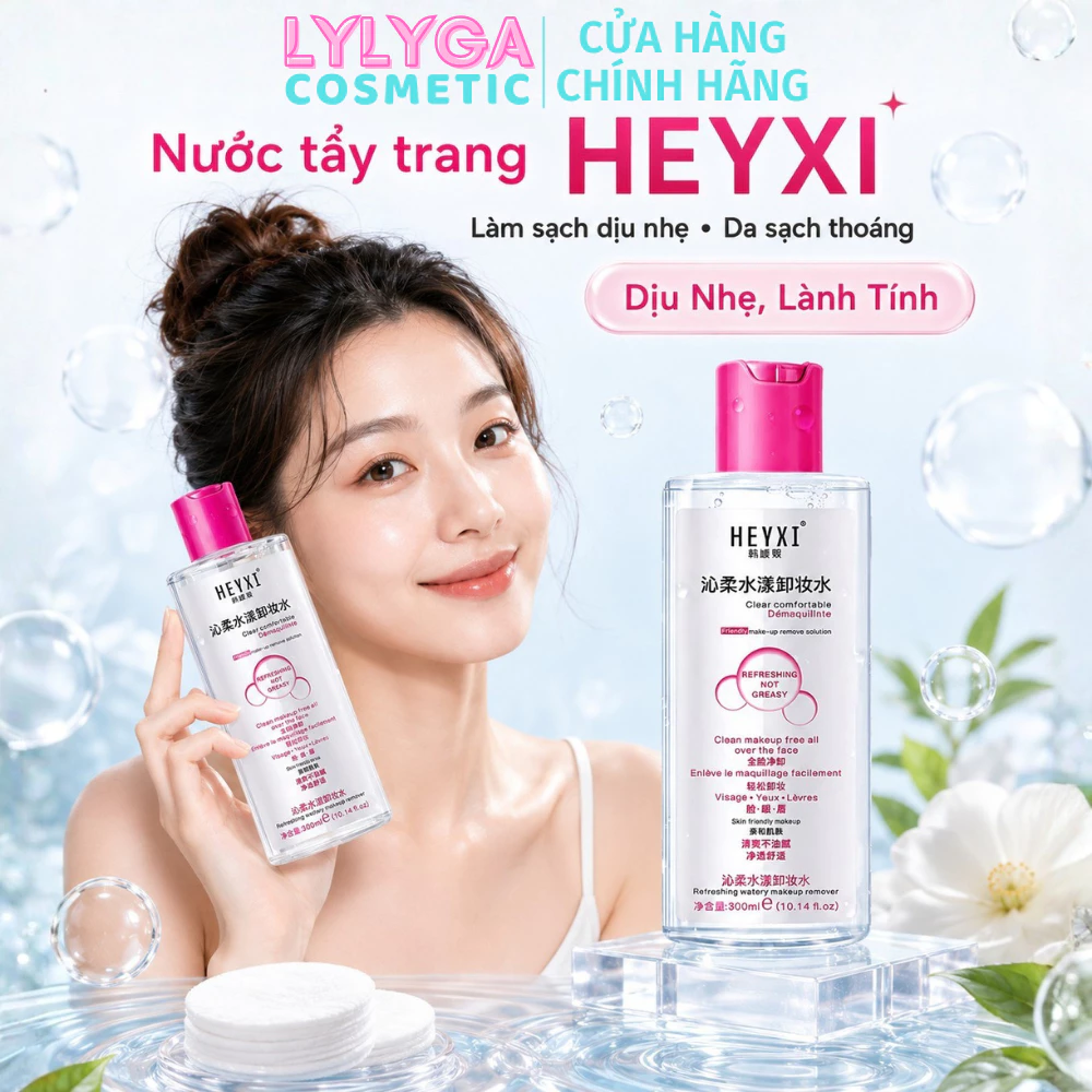 Nước tẩy trang HEYXI 300ml làm sạch lớp trang điểm trên da nhạy cảm không cồn TT03