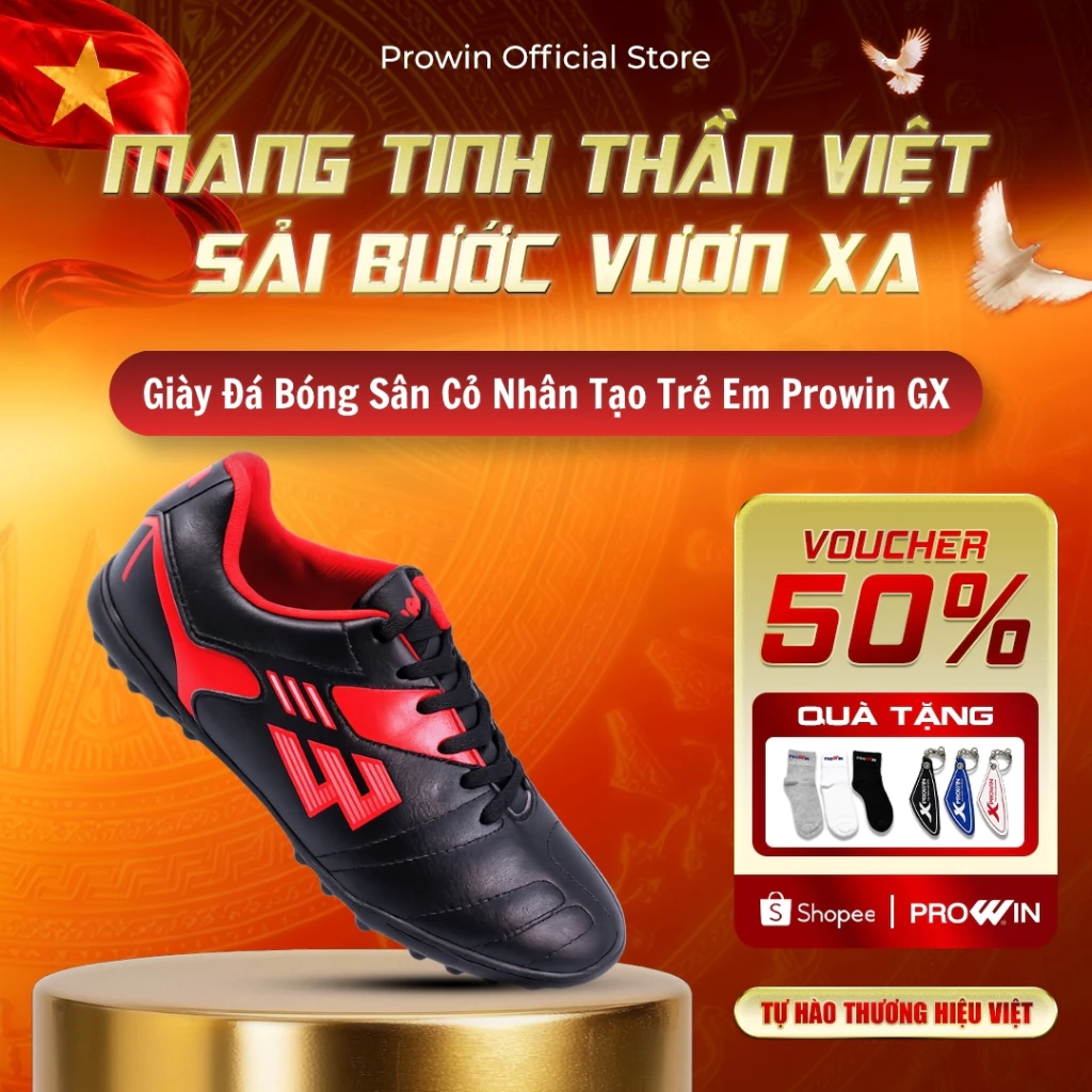 [KOL] Giày đá bóng Prowin GX sân cỏ nhân tạo FULL SIZE (Size 28-44) - Ôm chân, nhẹ và bền