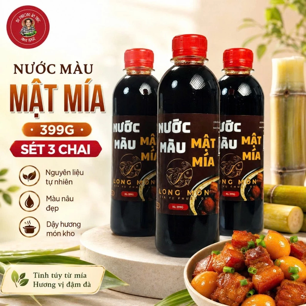 Nước Màu Mật Mía  - Thương hiệu Bu Phương Chai 399G (Không chất bảo quản)