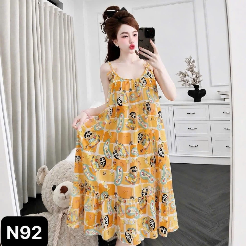 Bali N1- Váy Ngủ Nữ Hoa Nhỏ 2 Dây Phong Cách Dễ Thương
