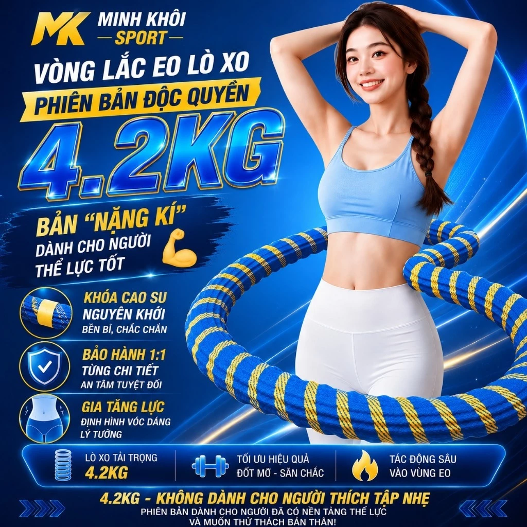 Loại 4.2kg Khóa Cao Su Vòng Lắc Eo Lò Xo 4.2kg Hỗ Trợ Đốt Cháy Mỡ Hiệu Quả