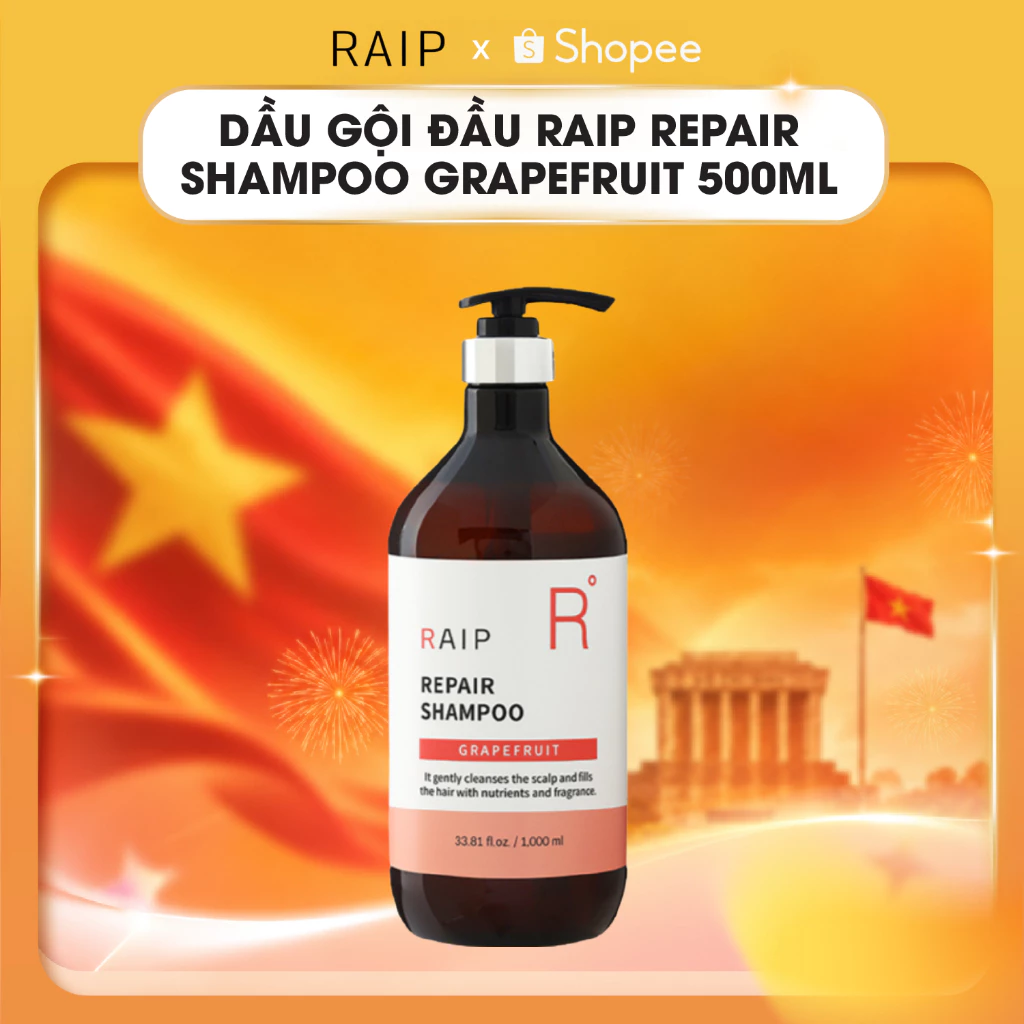 Dầu Gội Đầu Raip Repair Shampoo Grapefruit 500ml Giúp Tóc Mềm Mượt, Giảm Rụng & Thơm Mát