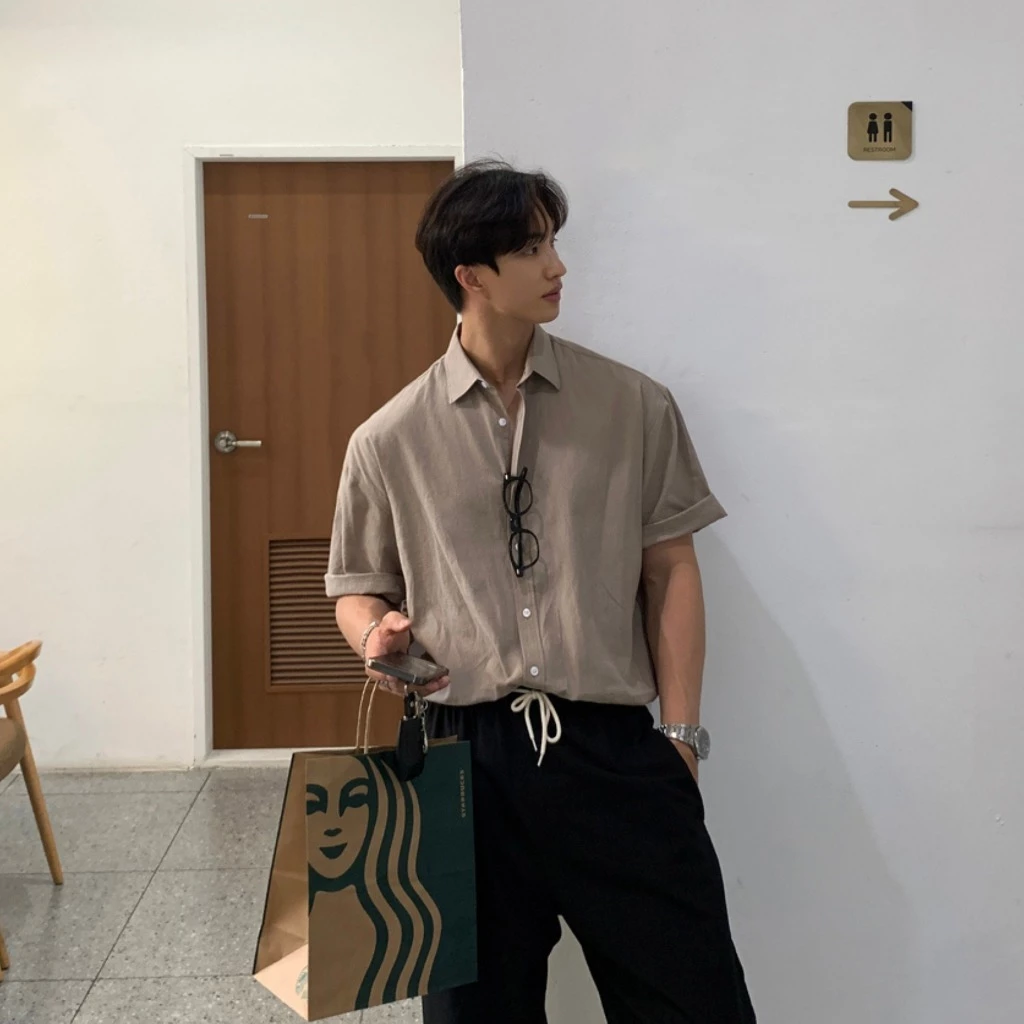 Áo Sơ Mi Tay Ngắn Nam COZY Chất Vải Linen Cao Cấp, Cổ Bẻ Nam Tính, Form Hàn Thanh Lịch - LUCIINON