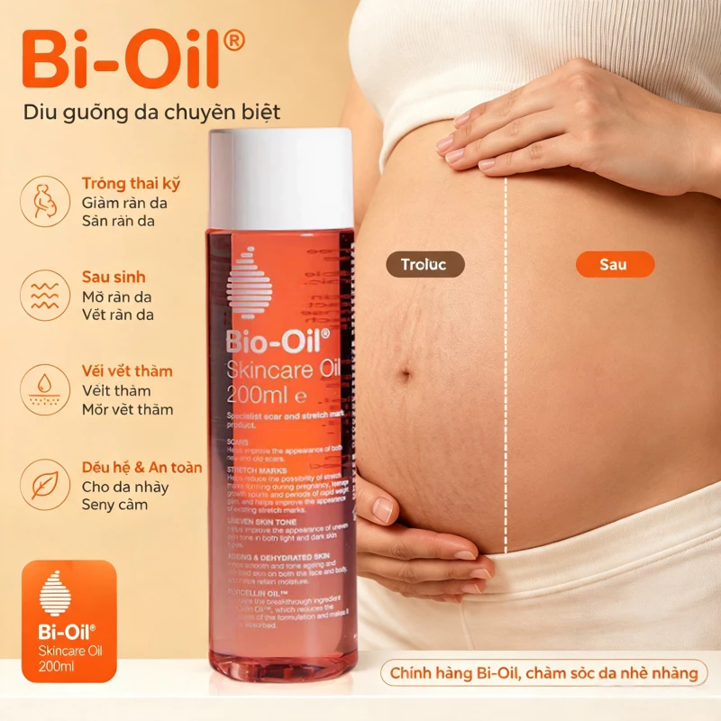 Dầu Chăm Sóc Da Bio Oil 200ml Giảm Rạn Da, Mờ Sẹo