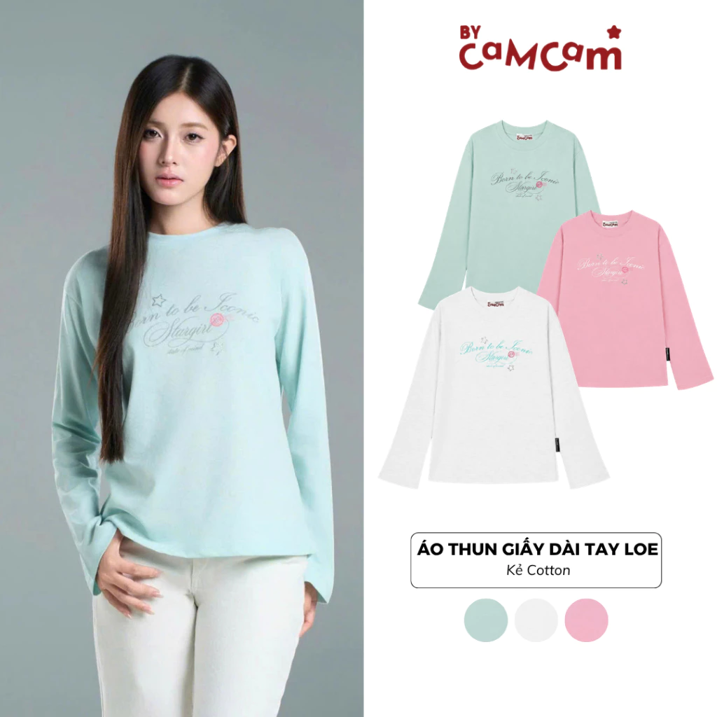 Áo Thun Giấy Dài Tay Loe 𝑩𝒚𝒄𝒂𝒎𝒄𝒂𝒎 Slub Long Sleeve Basic Tee ATD773