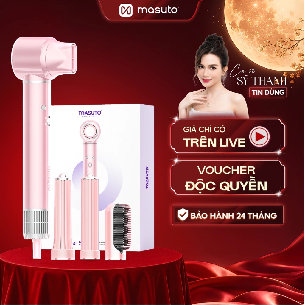 Máy Sấy Tóc Tạo Kiểu Masuto AirStyler 5in1 Phồng Và Mượt Tóc Công Nghệ Ion Âm Giảm Hư Tổn