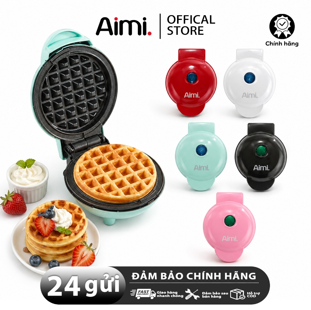 Aimi Máy Nướng Bánh Đa Năng Màu Đỏ, Công Suất 350W Màu Đen, Máy Làm Bánh Đa…