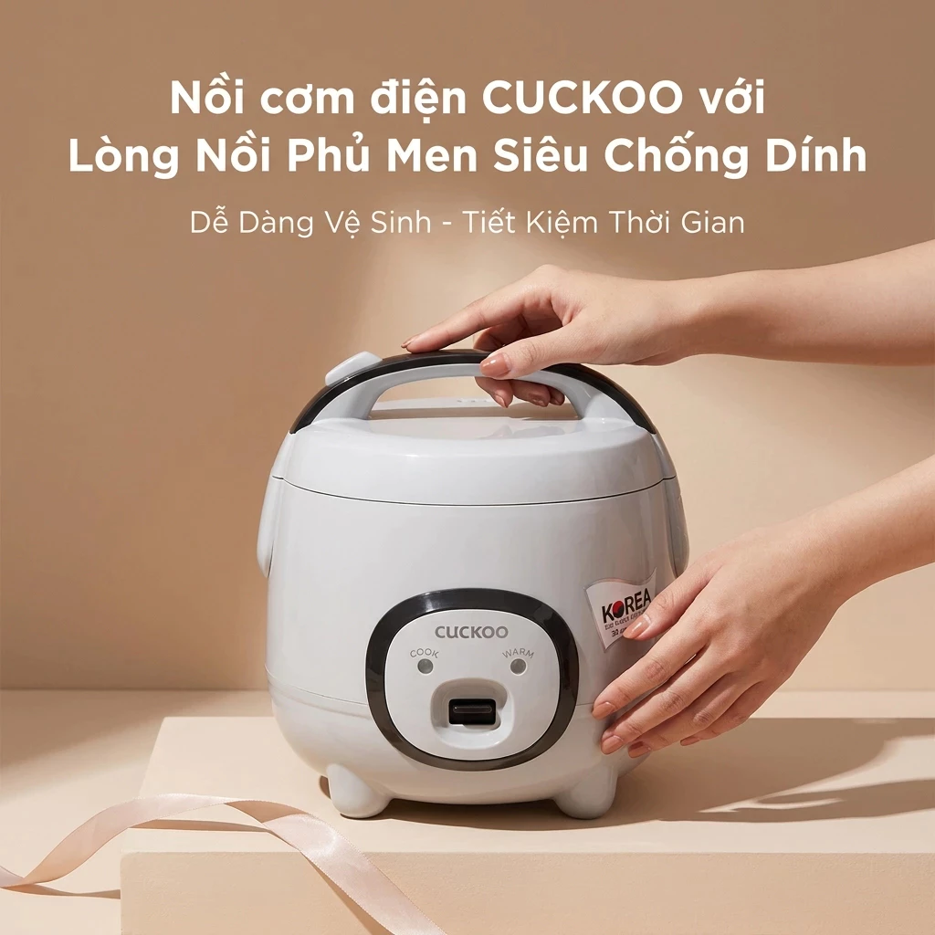 Nồi Cơm Điện Công Suất 700W CUCKOO Dung Tích 1L_1L2_1L8 Lòng Nồi Tráng Men Chống Dính