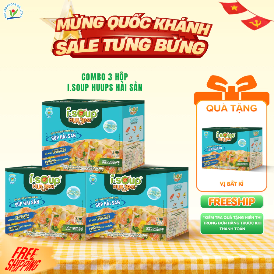[ĐƠN TỪ 198K TẶNG 1 HỘP] COMBO 3 HỘP SOUP HUUPS! SÚP HẢI SẢN (HỘP 3 VIÊN)