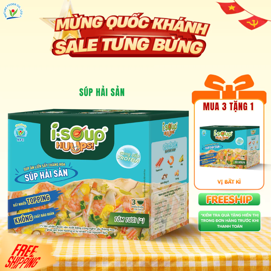 [ĐƠN TỪ 198K TẶNG 1 HỘP] ISOUP HUUPS! – SÚP HẢI SẢN (HỘP 3 VIÊN)