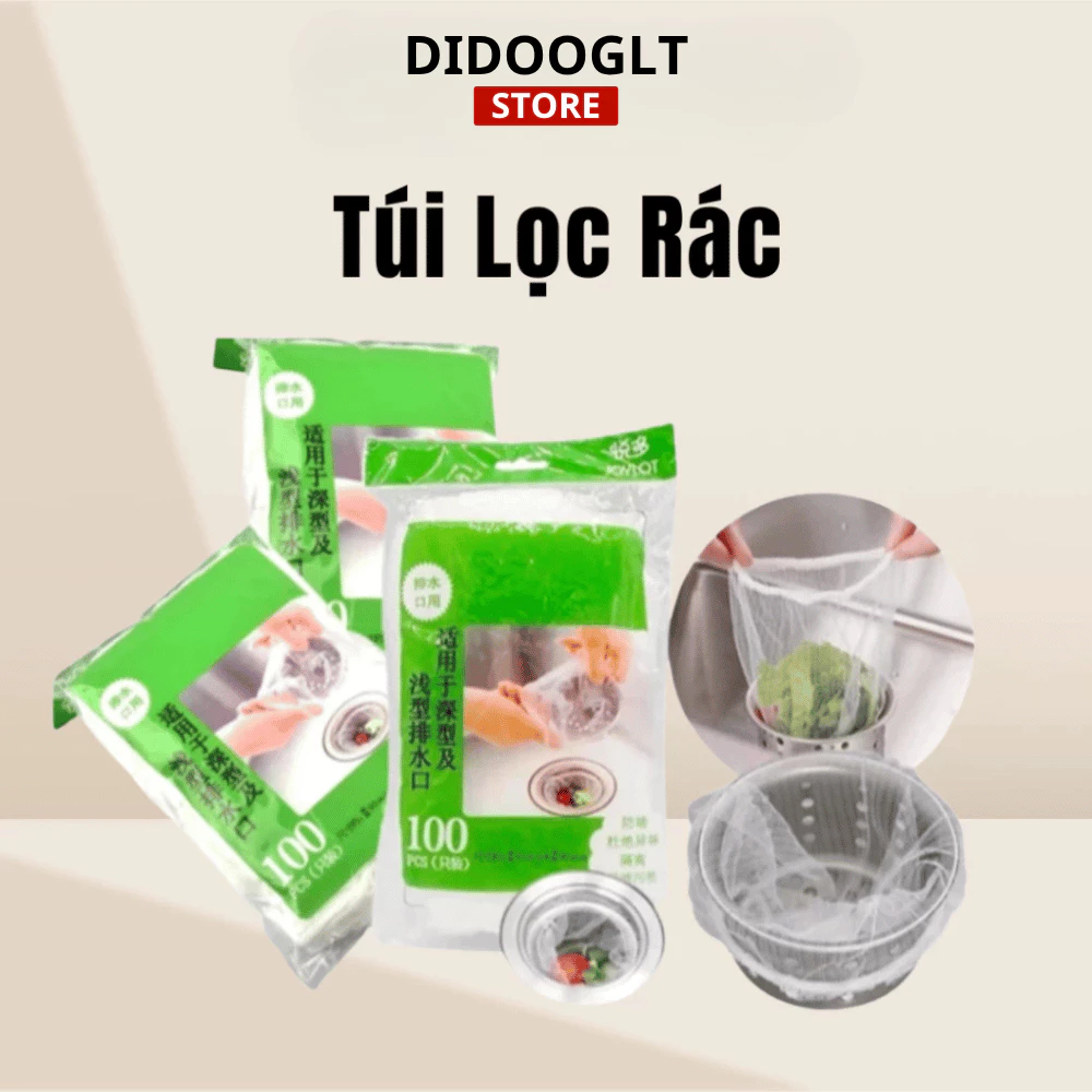 [COMBO 3] Túi Lọc Rác Bồn Rửa Chén DIDOOGLT lưới lọc rác siêu dai có chun co giãn chống tắc nghẽn ống nước