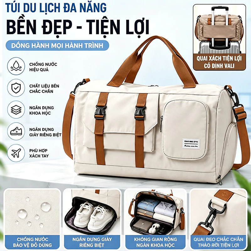 Túi Xách Du Lịch Cỡ Lớn 2 Tầng Boxelo🍀FREESHIP🍀Túi Du Lịch Đa Năng Nam Nữ Đựng Quần Áo Mỹ Phẩm.s1370