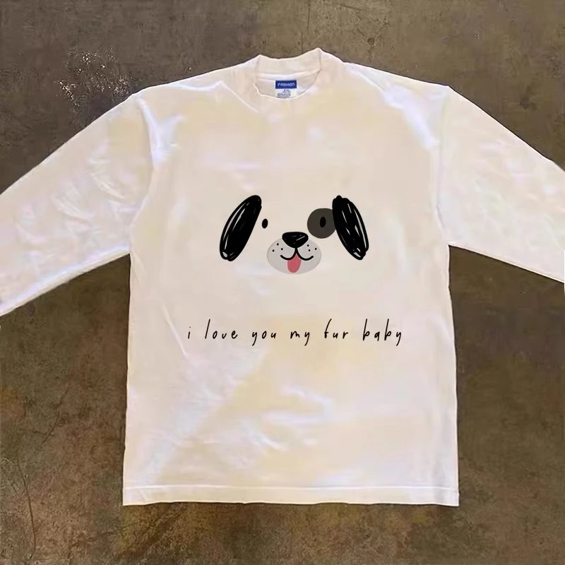 [Deal Mở Bán] Áo thun dài tay Miuzi Nam Nữ In mặt chó cute - cotton2c - áo đôi - form boxy. DT984
