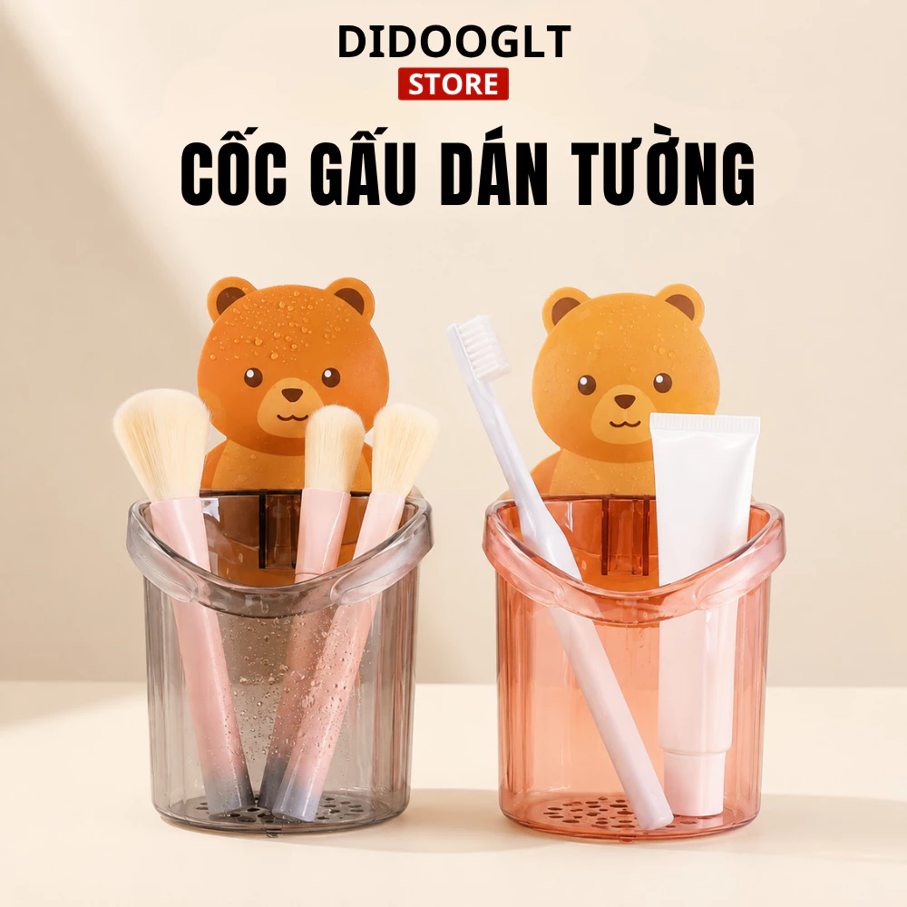 [COMBO 5 CỐC] Cốc gấu cắm bán chải đa năng siêu tiện lợi cao cấp bền đẹp chắn chắn - Didooglt
