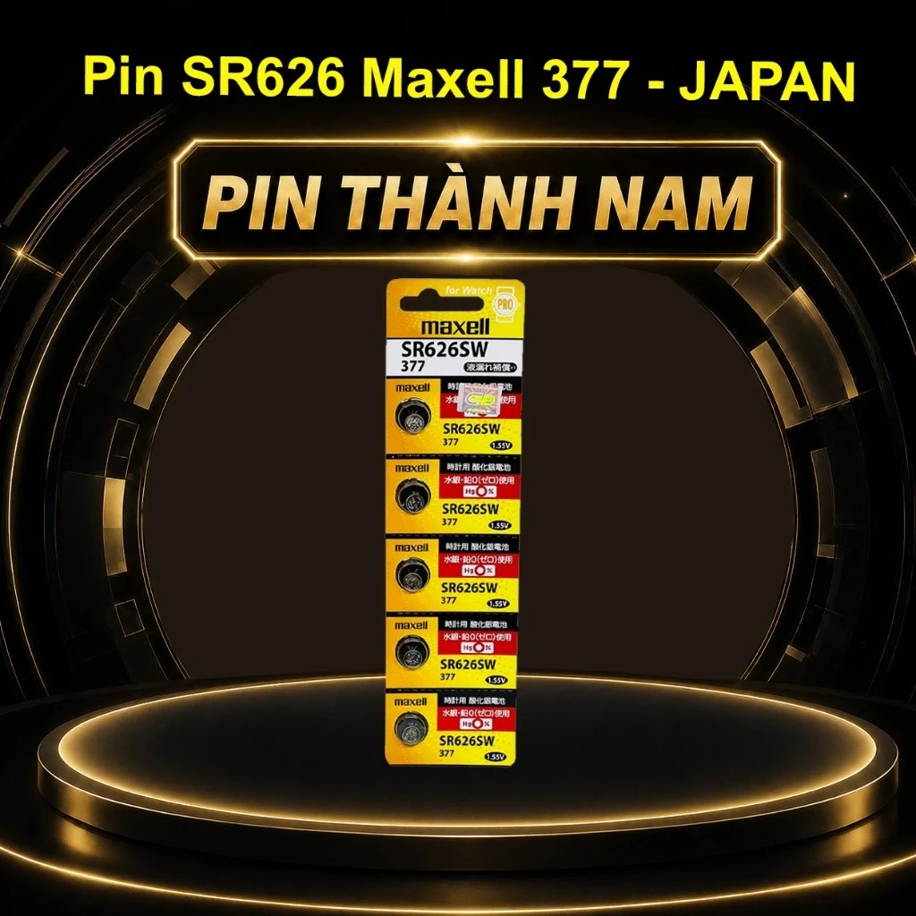 Vỉ 5 Pin Maxell SR626 / 377 / SR626SW Thay Pin Đồng Hồ Đeo Tay