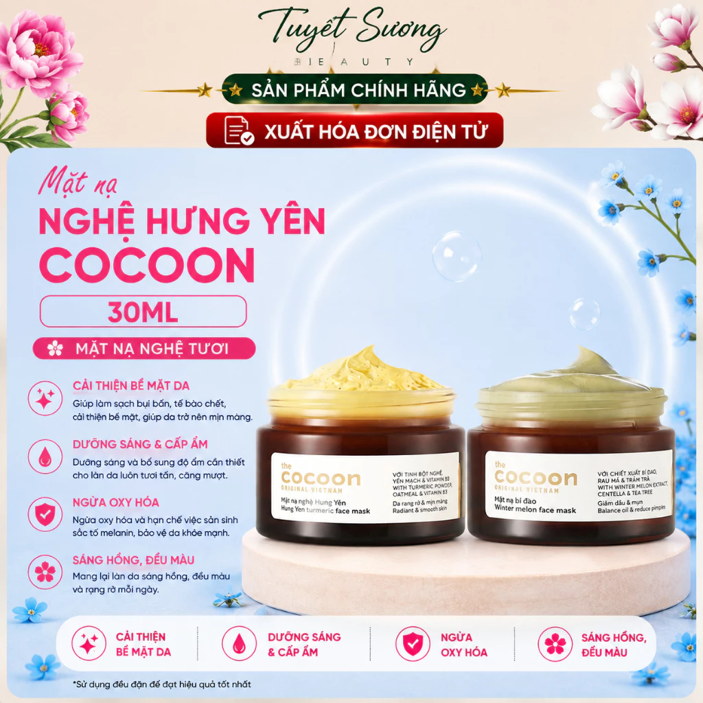 Mặt Nạ Chăm Sóc Da Cocoon giúp da rạng rỡ & mịn màng 30ml