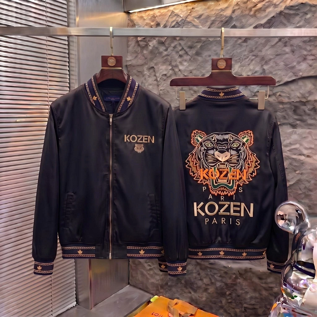 Áo Khoác Gió Nam KENZO HỔ Chữ Tráng Gương Bản Gió 2 Lớp Khóa Zip Tay Bo Siêu Đẹp Mẫu Mới Hot 2026