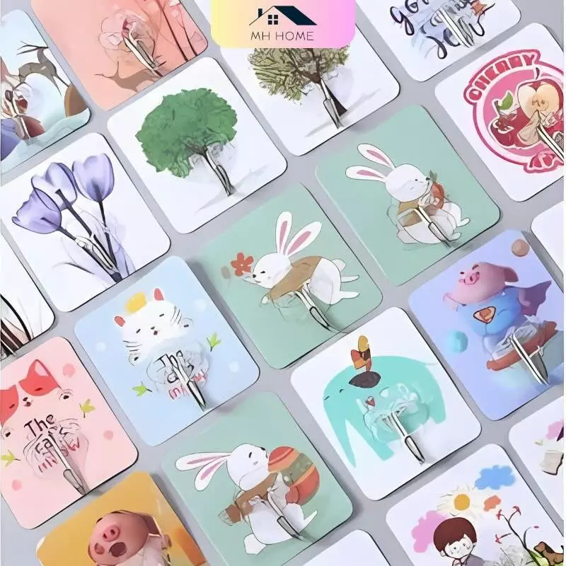 [SALE] 5-10 Móc dán treo đồ hoạt hình cute tiện lợi dùng cho nhà bếp, nhà tắm