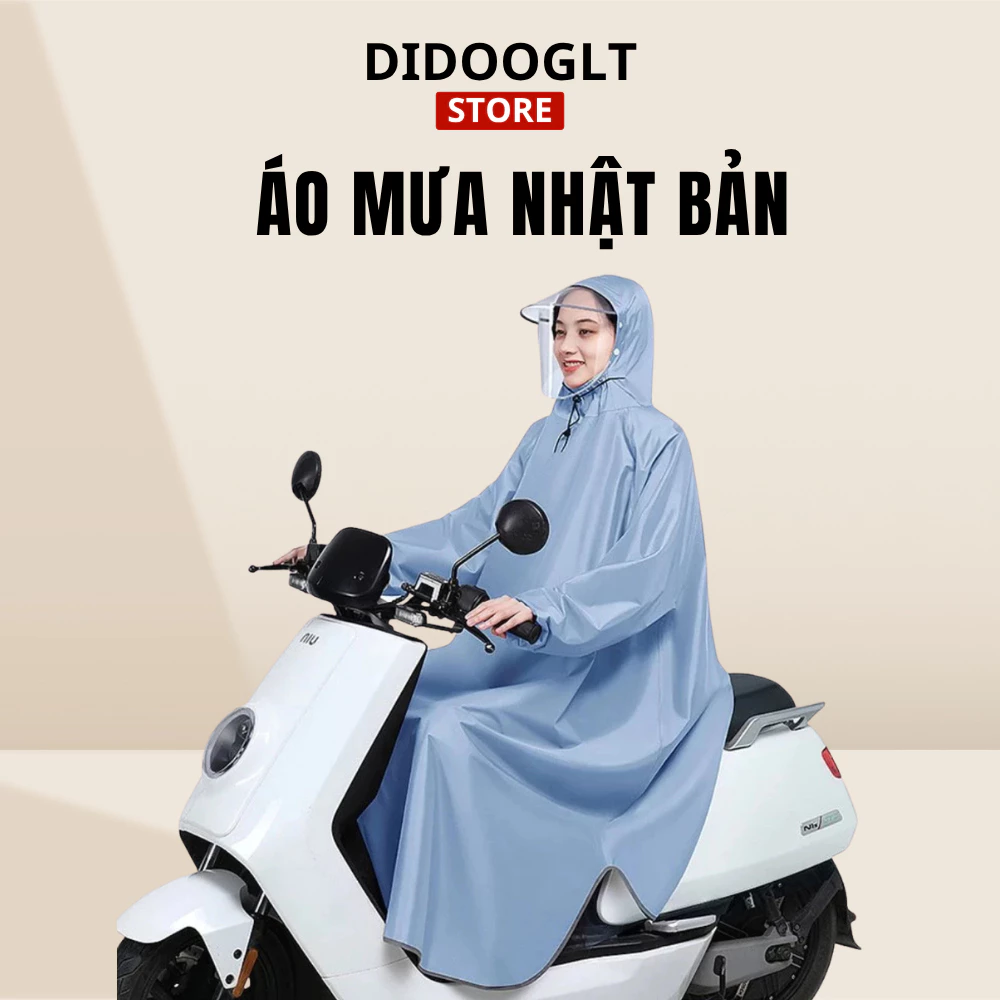 ( Chính Hãng ) Áo mưa đi xe có kính chắn nước phong cách Nhật Bản mới cao cấp tiện dụng an toàn
