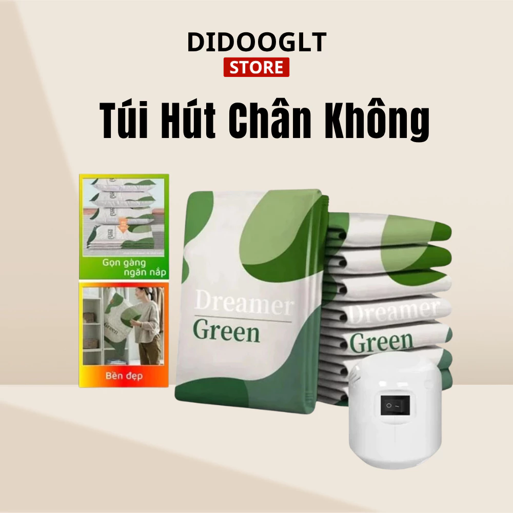 Bộ 6 Túi Hút Chân Không DIDOOGLT Đựng Chăn Màn Quần Áo Tiện Lợi Kèm Bơm Điện 3 Kích Cỡ