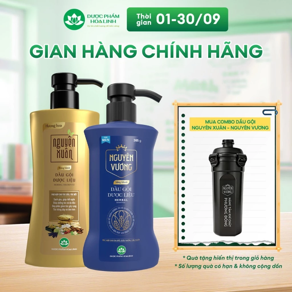 Combo Dầu gội cho tóc dầu bết  –  Nguyên Xuân Bồng bềnh & Nguyên Vương Sảng khoái 400g