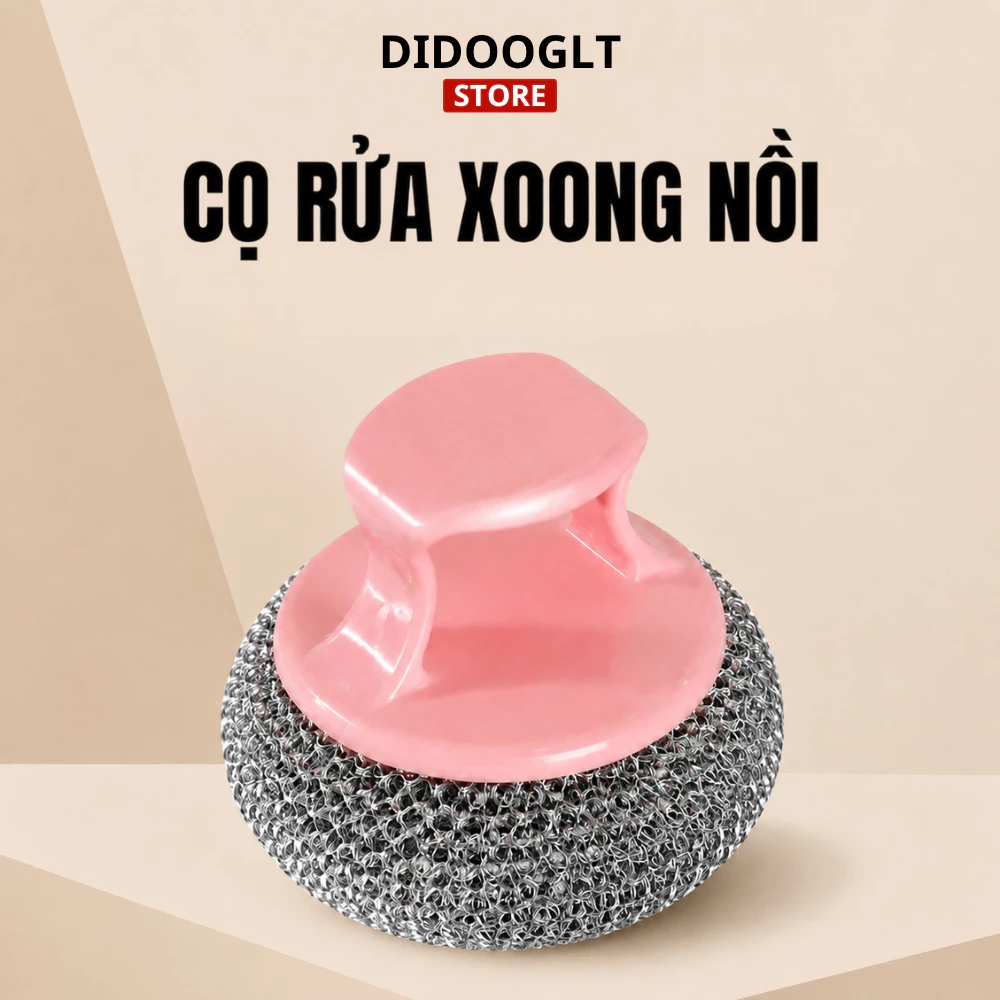 Combo 10 Búi Sắt Cọ Xoong Nồi DIDOOGLT Có Tay Cầm Chắc Chắn Không Gỉ Siêu Bền